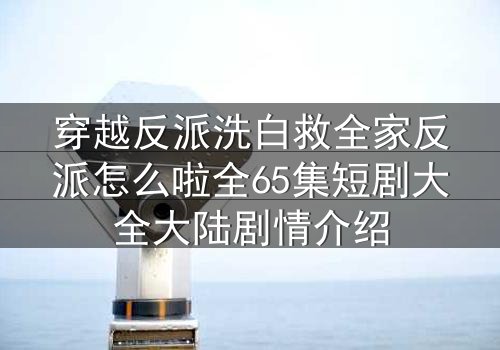 穿越反派洗白救全家反派怎么啦全65集短剧大全大陆剧情介绍