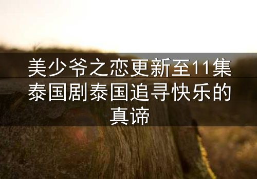 美少爷之恋更新至11集泰国剧泰国追寻快乐的真谛