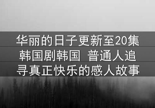华丽的日子更新至20集韩国剧韩国 普通人追寻真正快乐的感人故事