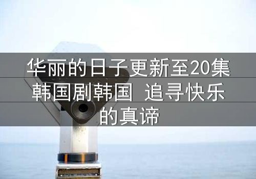 华丽的日子更新至20集韩国剧韩国 追寻快乐的真谛