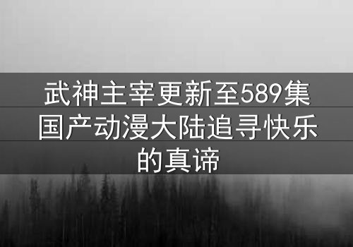 武神主宰更新至589集国产动漫大陆追寻快乐的真谛