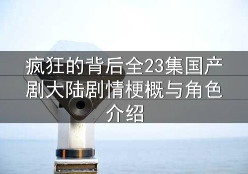 疯狂的背后全23集国产剧大陆剧情梗概与角色介绍