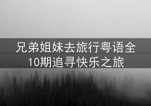 兄弟姐妹去旅行粤语全10期追寻快乐之旅