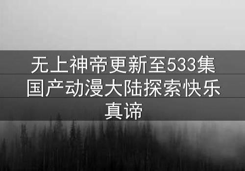 无上神帝更新至533集国产动漫大陆探索快乐真谛
