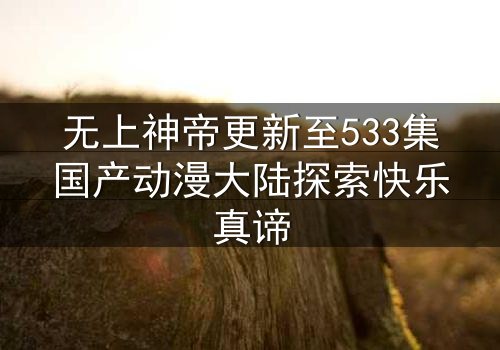 无上神帝更新至533集国产动漫大陆探索快乐真谛