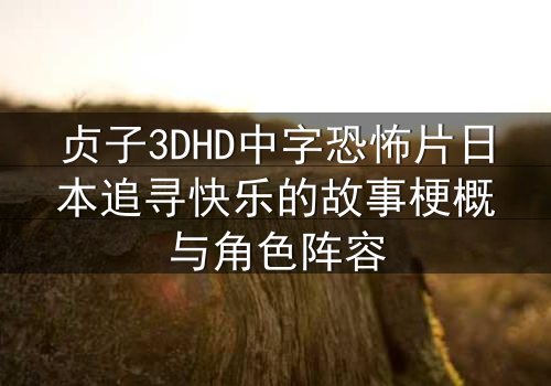 贞子3DHD中字恐怖片日本追寻快乐的故事梗概与角色阵容