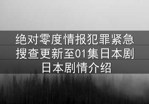 绝对零度情报犯罪紧急搜查更新至01集日本剧日本剧情介绍
