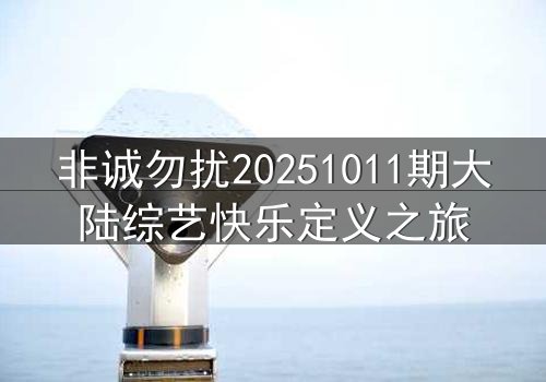 非诚勿扰20251011期大陆综艺快乐定义之旅