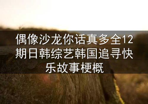 偶像沙龙你话真多全12期日韩综艺韩国追寻快乐故事梗概