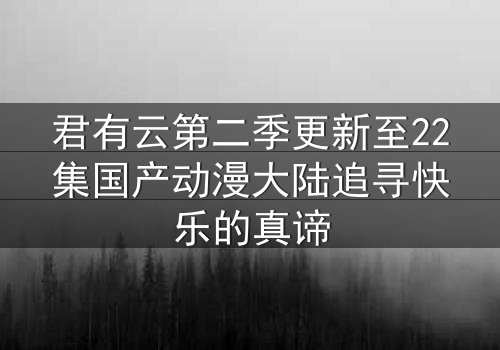 君有云第二季更新至22集国产动漫大陆追寻快乐的真谛