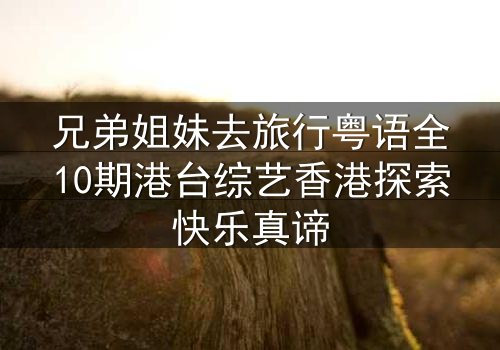 兄弟姐妹去旅行粤语全10期港台综艺香港探索快乐真谛