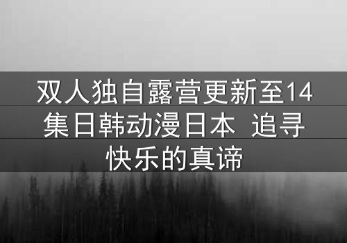 双人独自露营更新至14集日韩动漫日本 追寻快乐的真谛