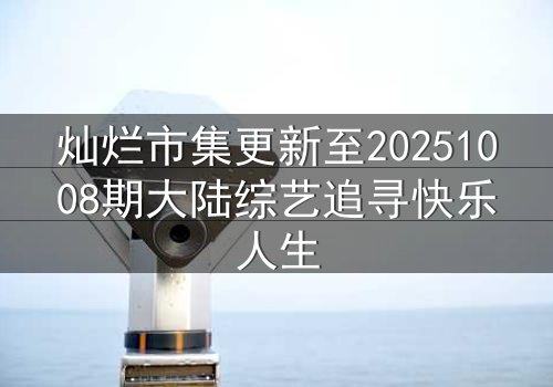 灿烂市集更新至20251008期大陆综艺追寻快乐人生