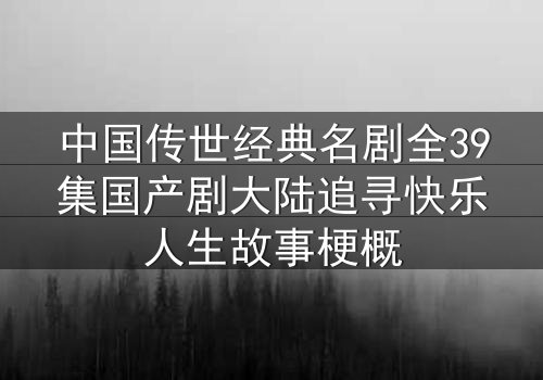 中国传世经典名剧全39集国产剧大陆追寻快乐人生故事梗概
