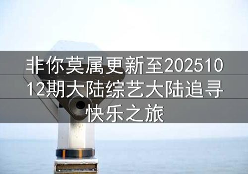 非你莫属更新至20251012期大陆综艺大陆追寻快乐之旅