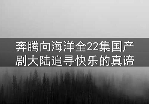奔腾向海洋全22集国产剧大陆追寻快乐的真谛