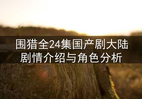 围猎全24集国产剧大陆剧情介绍与角色分析
