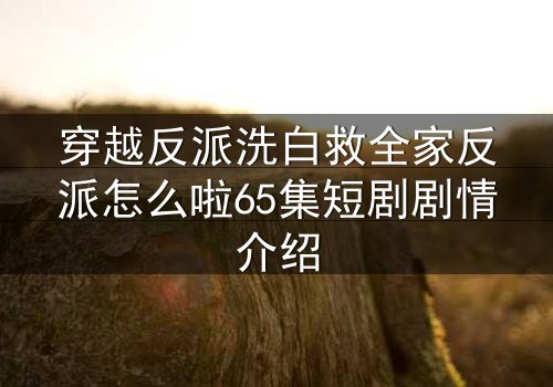 穿越反派洗白救全家反派怎么啦65集短剧剧情介绍