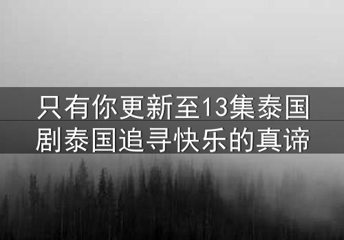 只有你更新至13集泰国剧泰国追寻快乐的真谛