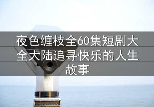 夜色缠枝全60集短剧大全大陆追寻快乐的人生故事