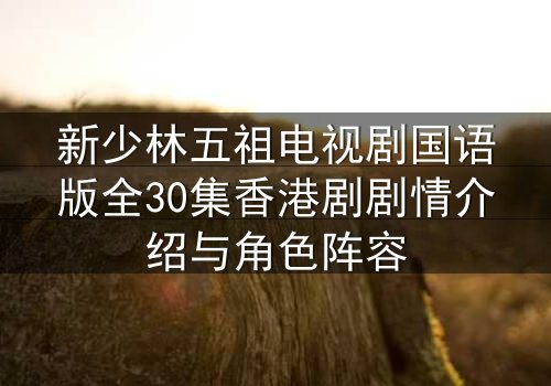 新少林五祖电视剧国语版全30集香港剧剧情介绍与角色阵容