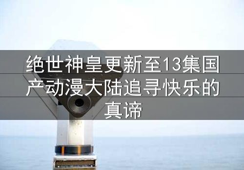 绝世神皇更新至13集国产动漫大陆追寻快乐的真谛