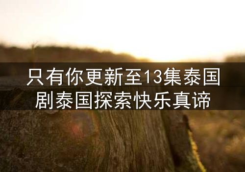 只有你更新至13集泰国剧泰国探索快乐真谛