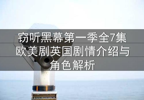 窃听黑幕第一季全7集欧美剧英国剧情介绍与角色解析