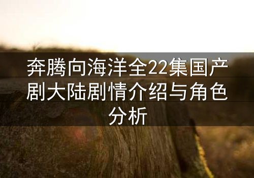 奔腾向海洋全22集国产剧大陆剧情介绍与角色分析