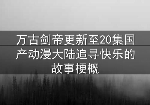 万古剑帝更新至20集国产动漫大陆追寻快乐的故事梗概