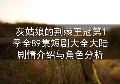 灰姑娘的荆棘王冠第1季全89集短剧大全大陆剧情介绍与角色分析