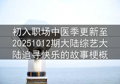 初入职场中医季更新至20251012期大陆综艺大陆追寻快乐的故事梗概
