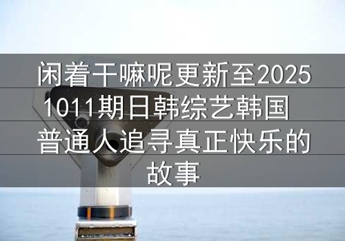闲着干嘛呢更新至20251011期日韩综艺韩国 普通人追寻真正快乐的故事