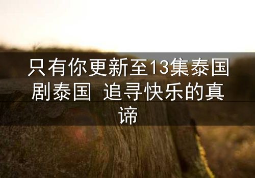 只有你更新至13集泰国剧泰国 追寻快乐的真谛
