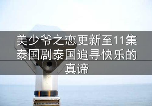 美少爷之恋更新至11集泰国剧泰国追寻快乐的真谛