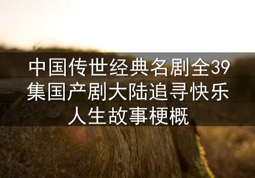 中国传世经典名剧全39集国产剧大陆追寻快乐人生故事梗概