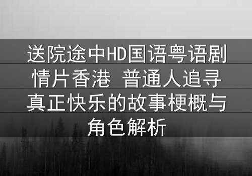 送院途中HD国语粤语剧情片香港 普通人追寻真正快乐的故事梗概与角色解析
