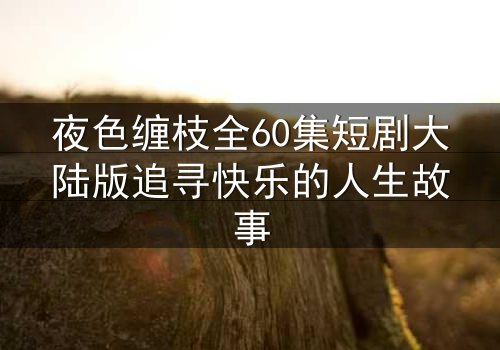 夜色缠枝全60集短剧大陆版追寻快乐的人生故事