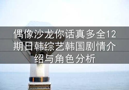 偶像沙龙你话真多全12期日韩综艺韩国剧情介绍与角色分析