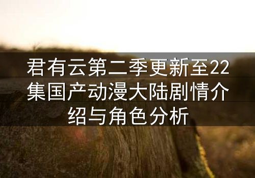 君有云第二季更新至22集国产动漫大陆剧情介绍与角色分析