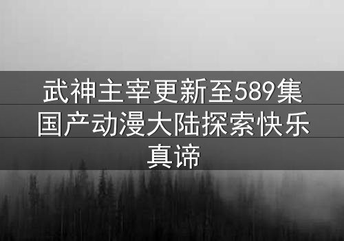 武神主宰更新至589集国产动漫大陆探索快乐真谛