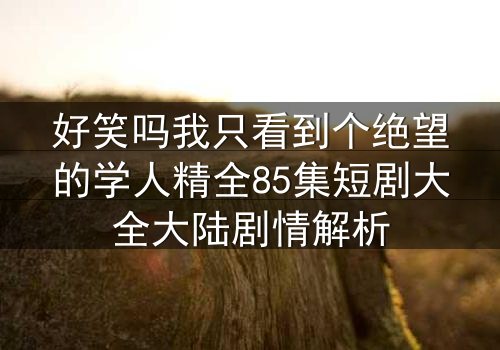 好笑吗我只看到个绝望的学人精全85集短剧大全大陆剧情解析