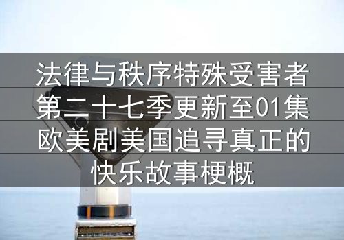 法律与秩序特殊受害者第二十七季更新至01集欧美剧美国追寻真正的快乐故事梗概