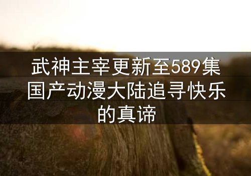 武神主宰更新至589集国产动漫大陆追寻快乐的真谛